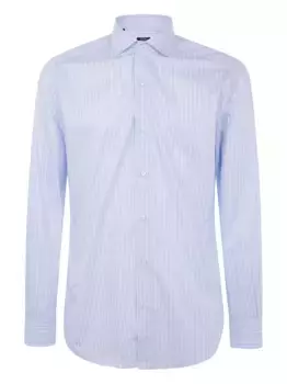 Полосатая рубашка на пуговицах Barba, синий