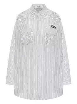 Полосатая рубашка на пуговицах MIU MIU, белый