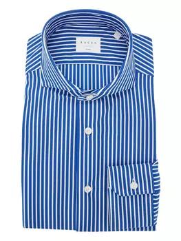 Полосатая рубашка на пуговицах Xacus, синий