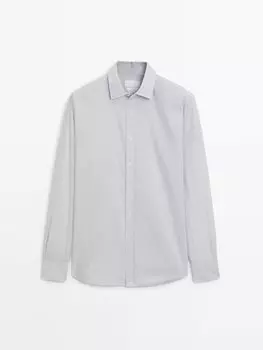 Полосатая рубашка обычного кроя Massimo Dutti, синий