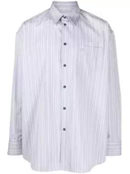 Полосатая рубашка оверсайз OFF-WHITE, серый