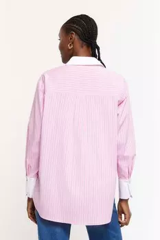 Полосатая рубашка оверсайз River Island, розовый