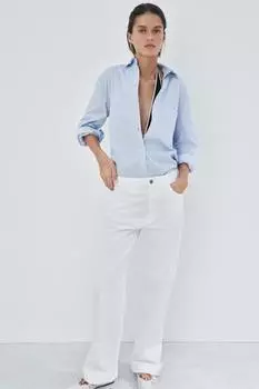 Полосатая рубашка оверсайз ZARA, цвет striped