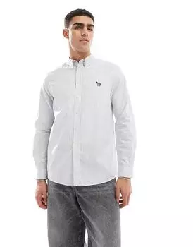 Полосатая рубашка оксфорд с логотипом синего цвета PS Paul Smith