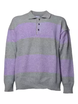 Полосатая рубашка-поло АМИШ Amish, фиолетовый