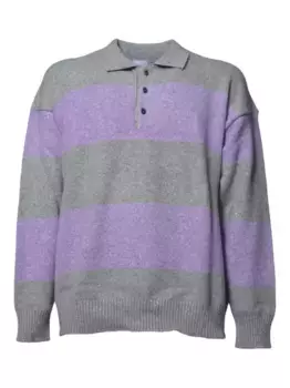 Полосатая рубашка-поло AMISH, фиолетовый