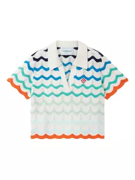 Полосатая рубашка поло CASABLANCA KIDS, белый