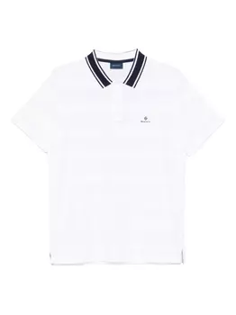 Полосатая рубашка поло Gant, белый