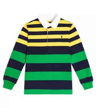 Полосатая рубашка-поло из хлопка Polo Ralph Lauren Kids, мультиколор