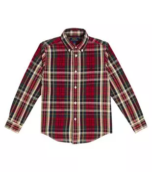 Полосатая рубашка-поло из хлопкового пике Polo Ralph Lauren Kids, мультиколор