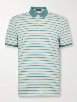 Полосатая рубашка-поло из перфорированного эластичного джерси G/FORE, синий