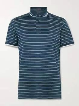 Полосатая рубашка-поло из пике для гольфа G/FORE, нави