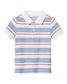 Полосатая рубашка-поло из пике Janie and Jack, мультиколор
