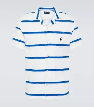 Полосатая рубашка-поло из смесового хлопка Polo Ralph Lauren, синий