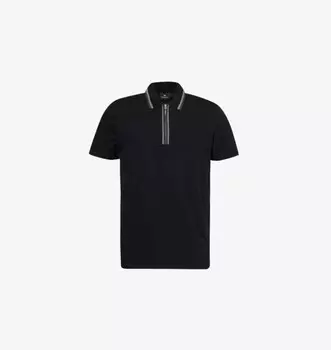 Полосатая рубашка-поло классического кроя из органического хлопка с короткими рукавами Ps By Paul Smith, черный