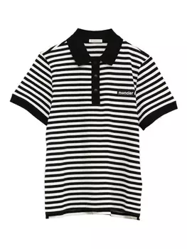 Полосатая рубашка поло Moncler, черный