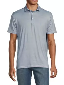 Полосатая рубашка-поло Performance Tailorbyrd, темно-синий