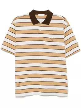 Полосатая рубашка-поло Prada, белый