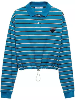 Полосатая рубашка-поло Prada, синий