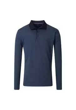 Полосатая рубашка поло с длинными рукавами Casamoda, синий