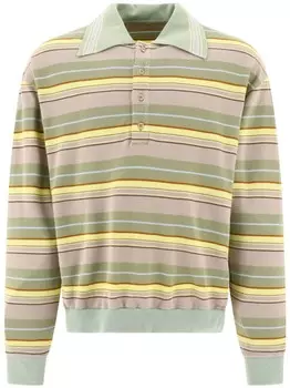 Полосатая рубашка поло с длинными рукавами KAPITAL, нейтральный цвет