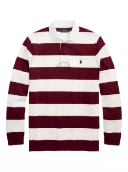 Полосатая рубашка поло с длинными рукавами POLO RALPH LAUREN, красный