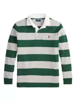Полосатая рубашка поло с длинными рукавами POLO RALPH LAUREN, зеленый