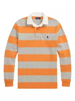 Полосатая рубашка поло с длинными рукавами POLO RALPH LAUREN, оранжевый