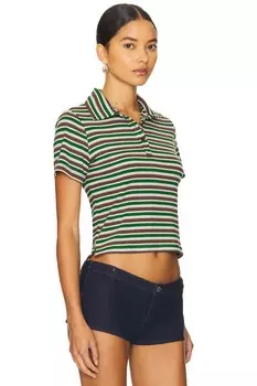 Полосатая рубашка поло с коротким рукавом Jaded London, зеленый