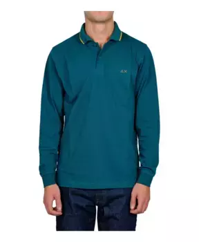 Полосатая рубашка поло Sun68, синий