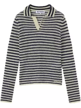 Полосатая рубашка-поло Sunnei, синий