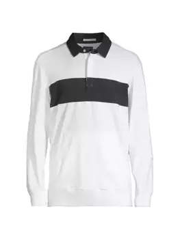 Полосатая рубашка-поло свободного кроя Good Man Brand, белый