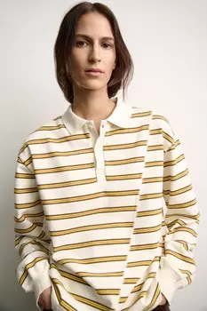 Полосатая рубашка-поло ZARA, цвет stripes