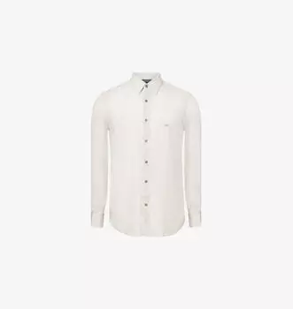 Полосатая рубашка прямого кроя из ткани Emporio Armani, белый