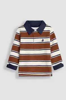 Полосатая рубашка регби Jojo Maman Bb, коричневый