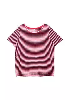 Полосатая рубашка с эластичным поясом Sheego, цвет Tiefblau Gestreift