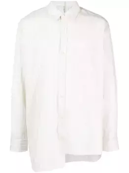 Полосатая рубашка с асимметричным подолом Lanvin, нейтральный