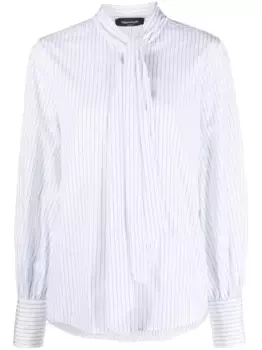 Полосатая рубашка с бантом Fabiana Filippi, белый