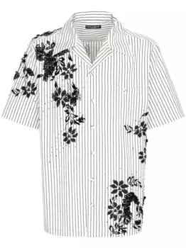 Полосатая рубашка с цветочным принтом DOLCE & GABBANA, белый