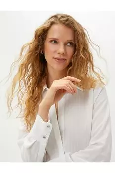 Полосатая рубашка с длинным рукавом Koton, экрю