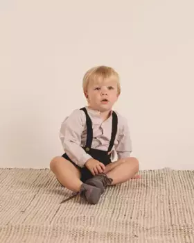 Полосатая рубашка с длинными рукавами для мальчика бежевого цвета Dadati, цвет Natural