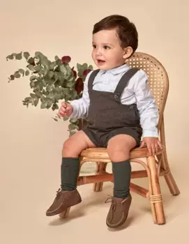 Полосатая рубашка с длинными рукавами для маленьких мальчиков Gocco, светло-голубой