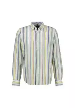 Полосатая рубашка с длинными рукавами из смеси льна и хлопка. Lerros, белый