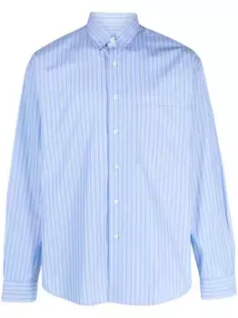 Полосатая рубашка с длинными рукавами Lanvin, синий