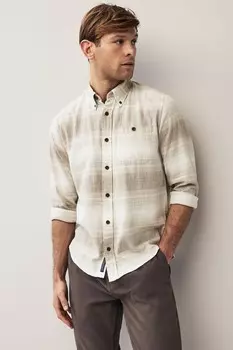 Полосатая рубашка с длинными рукавами Next, бежевый