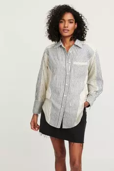 Полосатая рубашка с длинными рукавами Next, коричневый