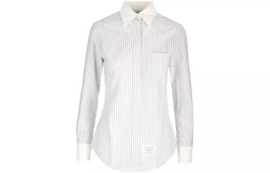 Полосатая рубашка с длинными рукавами THOM BROWNE, белый