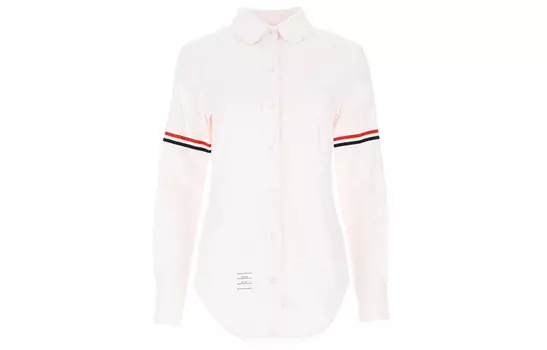 Полосатая рубашка с длинными рукавами THOM BROWNE, розовый