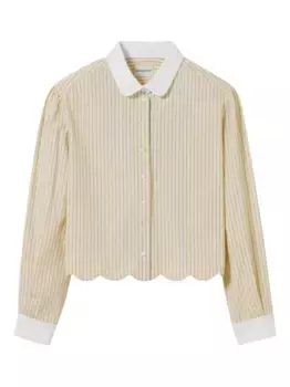 Полосатая рубашка с фестонами Claudie Pierlot, желтый