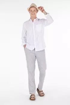 Полосатая рубашка с карманом COLIN'S, белый